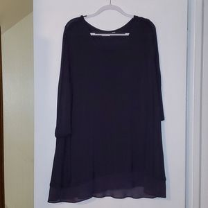 Navy blue long sleeve tunic top